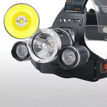 МОЩНАЯ ФАРА 3 x LED T6 АККУМУЛЯТОРНАЯ ФАРА CREE