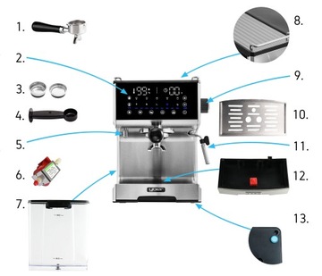 Кофемашина под давлением Yoer 20бар Frother 1350Вт +ТЕРМОБЛОК