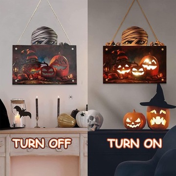 DEKORACJA WISZĄCA DYNIA HALLOWEEN Z OŚWIETLENIE