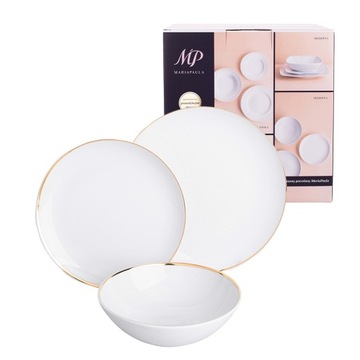 Serwis obiadowy talerze porcelana MariaPaula Moderna Gold 18 el. na 6 osób