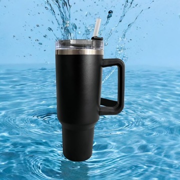 Большая термокружка 1,2 л для кофе, чая, напитков, термос с ручкой и трубочкой