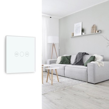 ОДИНАРНЫЙ ВЫКЛЮЧАТЕЛЬ + РОЛЬСТАВНИ WIFI TUYA SMART TOUCH СТЕКЛО БЕЛЫЙ