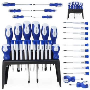 F НАБОР ОТВЕРТОК ПОДСТАВКА ДЛЯ ОТВЕРТОК 18 ШТ. МАГНИТ