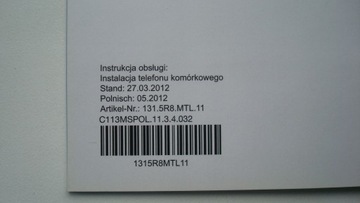 Руководство пользователя VW Bluetooth Polish для мобильного телефона VW UHV, PREMIUM