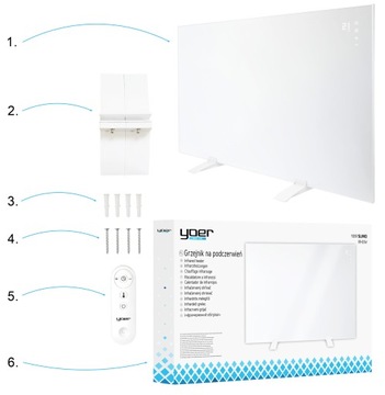 ЭЛЕКТРИЧЕСКИЙ инфракрасный обогреватель YOER + 720Вт + WiFi