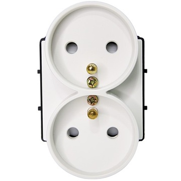 Moduł Gniazdo Podwójne z Bolcem do Ramek MIUUN