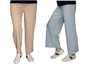 DAMSKIE WYGODNE SPODNIE KULOTY SZEROKIE CIENKIE PRZEWIEWNE ROZMIAR XL/XXL