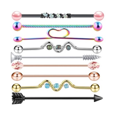 9 szt. Labret kolczyk w uchu sztanga