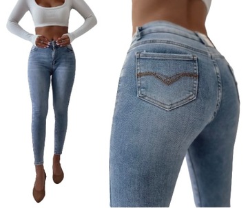 Jeansy spodnie damskie M Sara modelujące niebieskie S/36 27 rozmiary
