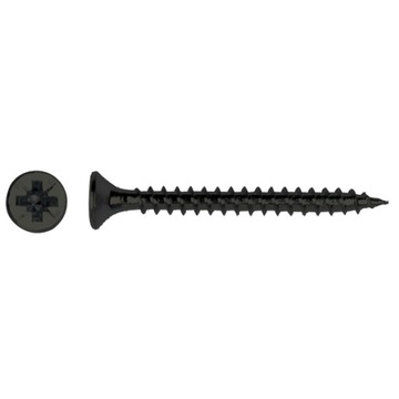 Wkręty hartowane do drewna 4x20 stożkowe czarne powłoka BLACK TOP 200szt