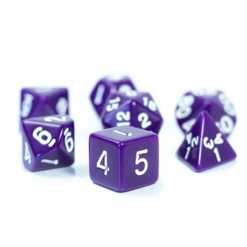 FIOLETOWY ZESTAW 7 KOŚCI KOSTEK RPG