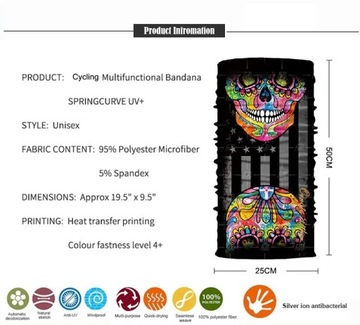 БАНДАНА ШАРФ ЮБКА ШАРФ ШАРФ ЧЕРЕП 06