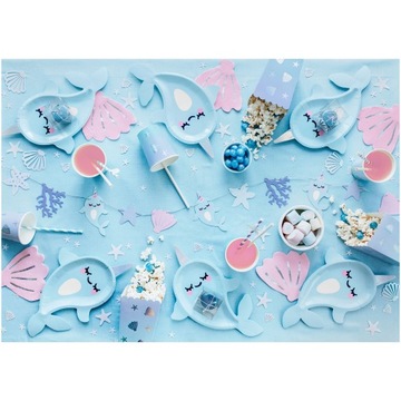 Pudełka na popcorn Narwal 6 sztuk SYRANKA NARWAL MORSKI ŚWIAT