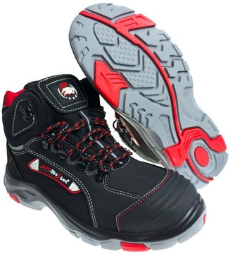 Buty robocze TRZEWIKI OCHRONNE BTNRED SKÓRA NUBUKOWA Stalowy PODNOSEK S1