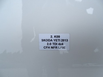DVEŘE LEVÝ PŘEDNÍ LEVÉ SKODA YETI I 5L LF9E BÍLÉ