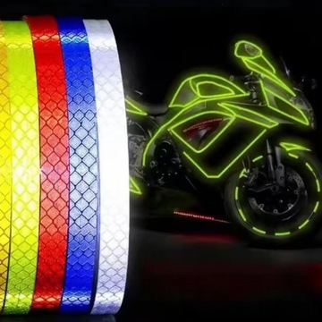 ЛЕНТА СВЕТООТРАЖАЮЩАЯ САМОКЛЕЯЩАЯСЯ ПРЕДУПРЕЖДАЮЩАЯ ДЛЯ ВЕЛОСИПЕДОВ, СКУТЕРА, ЖЕЛТАЯ, 8М