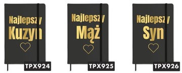 NOTES Czarny A5 GOLD Złocenie DLA TRENERA Złote Wz