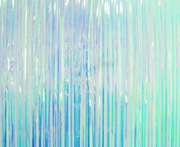 Kurtyna party opalizująca, błękitna, 100x200 cm Go