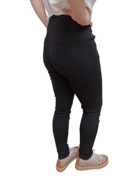 Czarne spodnie damskie Legginsy na gumie Plus Size