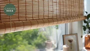 Бамбуковые жалюзи Внутреннее затворы Полудистой натуральный 150x220 см.