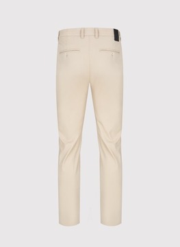 Beżowe gładkie spodnie męskie z bawełną PAKO LORENTE W36 L34