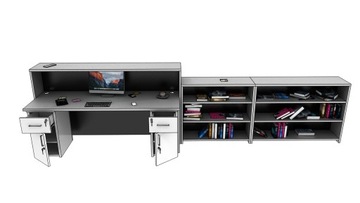 Стойка ресепшн R127, светодиодная подсветка, 400x75см