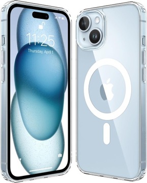 ETUI MAGNETYCZNE MOCNE PRZEZROCZYSTE DO IPHONE 15 6.1