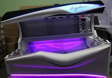 Solarium Ergoline Avantgarde WHITE hartowane CZARNE SZKŁO podświetlemie LED