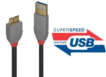 КАБЕЛЬ USB 3.0 A — MICRO B LINDY 36767 КАБЕЛЬ 2 м