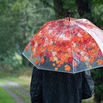 Parasol transparentny jesienne liście 94,5 cm