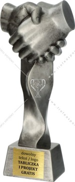 statuetka odlewana Uścisk Dłoni 24 cm+ grawerka