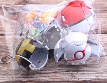 4 шт. POKEMON GO PIKACHU POKEBALL ТРАНСФОРМАЦИЯ ФИГУРКА ИГРУШКА