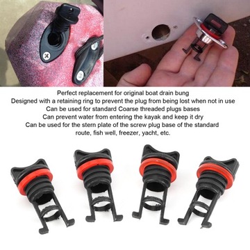 4 шт. Сливные пробки для лодок со стандартной грубой резьбой и полиэтиленовой шайбой для