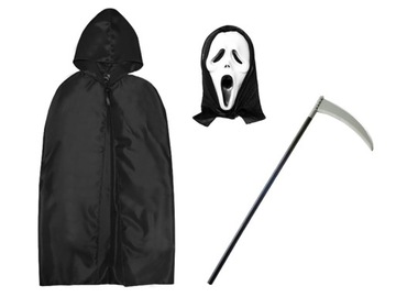 KOSTIUM GHOSTFACE KRZYK ŚMIERĆ PELERYNA 132cm 3e