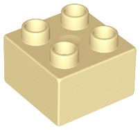 LEGO Duplo Klocek 2x2 Piaskowy Tan 1szt