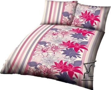 POŚCIEL Z KORY 140x200cm 1x 70x80cm POLSKI PRODUKT SILVER LILIA FIOLET