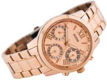 DAMSKI ZEGAREK GUESS W0448L3 IDEALNY ROSE GOLD FV