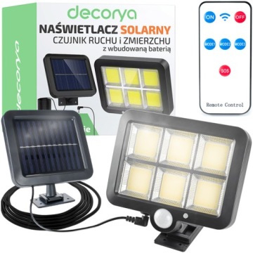 LAMPA LED ZEWNĘTRZNA SOLARNA PANEL SOLARNY Z CZUJNIKIEM RUCHU ZMIERZCHU