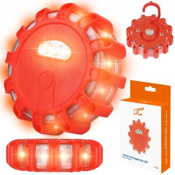 LAMPA OSTRZEGAWCZA LED KEMPINGOWA FLARA NA BATERIE