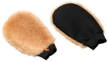 Rękawica z OWCZEJ WEŁNY do mycia polerowania samochodu auta PROFESJONALNA