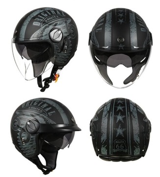 KASK MOTOCYKLOWY r.M 54-56cm TORC T595 CZARNY WZÓR