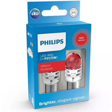ZESTAW ŻARÓWEK LED P21/5W RED 12V