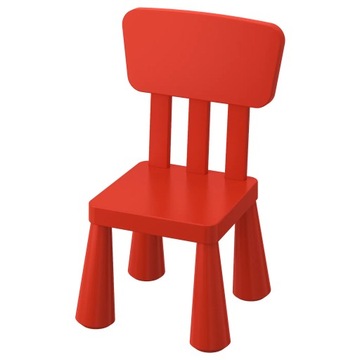IKEA MAMMUT Krzesełko dziecięce czerwone