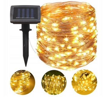 GIRLANDA SOLARNA OGRODOWA DRUCIK ŁAŃCUCH 500 LED