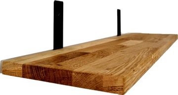 Półka dębowa, ścienna, wisząca, Lite drewno 70cm