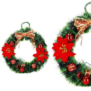 РОЖДЕСТВЕНСКИЙ ВЕНОК, ДВЕРНОЙ ВЕНОК КРЕМ, 35см, БОЛЬШОЙ