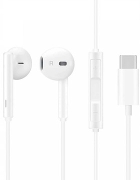 Проводные наушники для Huawei CM33 USB-C Type C микрофон + пульт ДУ, белые