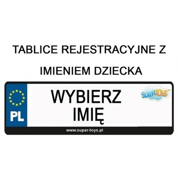 TABLICA REJESTRACYJNA DO POJAZDU - NAKLEJKA IMIĘ DZIECKA