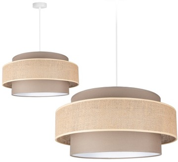 LAMPA WISZĄCA SUFITOWA ŻYRANDOL ABAŻUR NOWOCZESNA JUTA DO SALONU I POKOJU