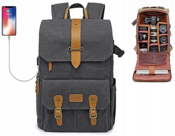 Plecak fotograficzny Ansel XL laptop 14,1 z USB zi